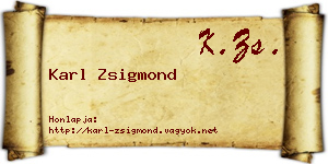 Karl Zsigmond névjegykártya